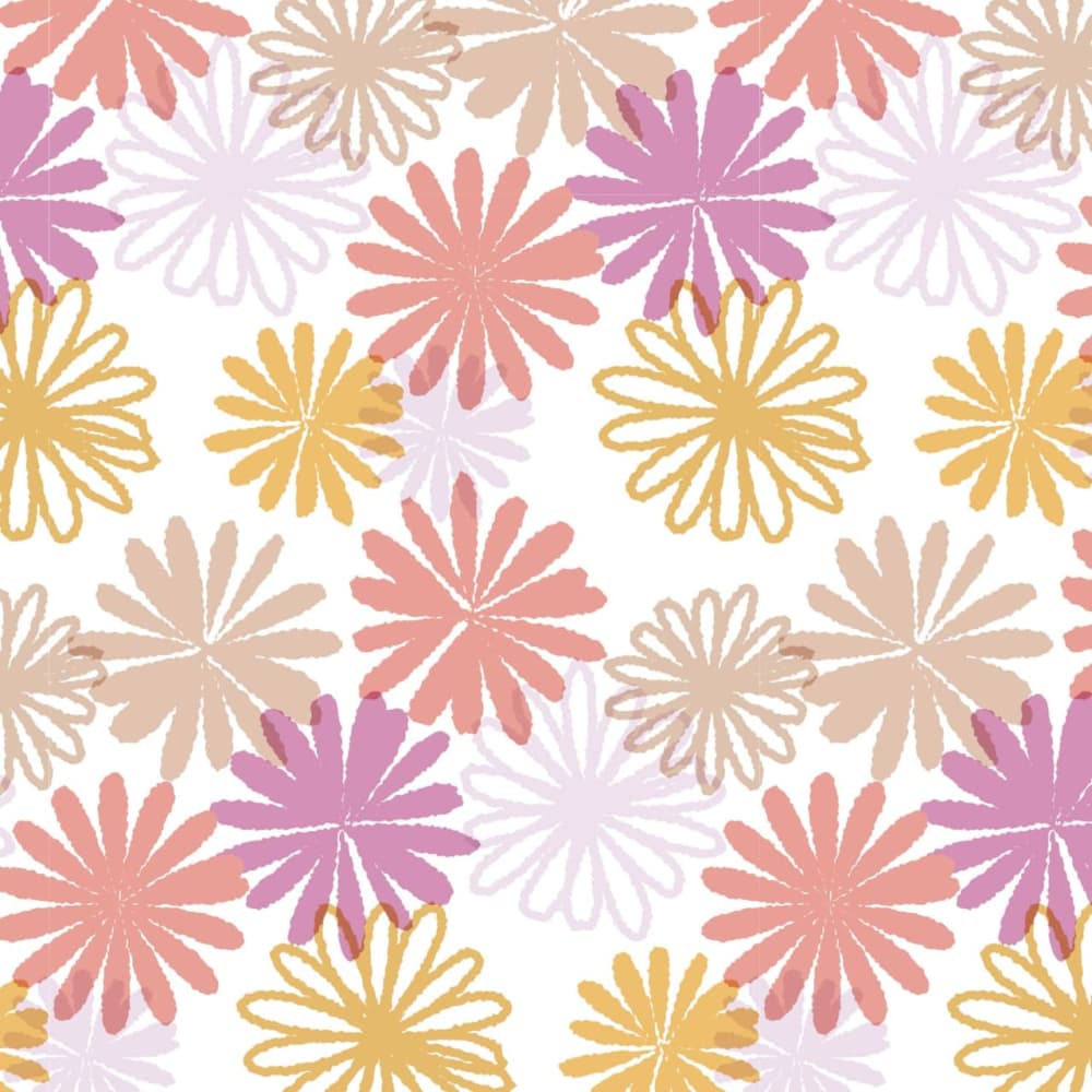 可愛いマーガレットの花を散りばめたラッピング素材 | 無料包装紙イラストの「くるりえ」