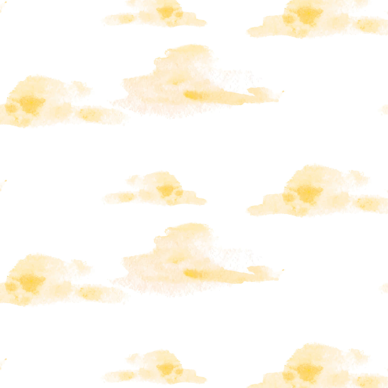 水彩の雲柄のラッピング素材　黄色ver